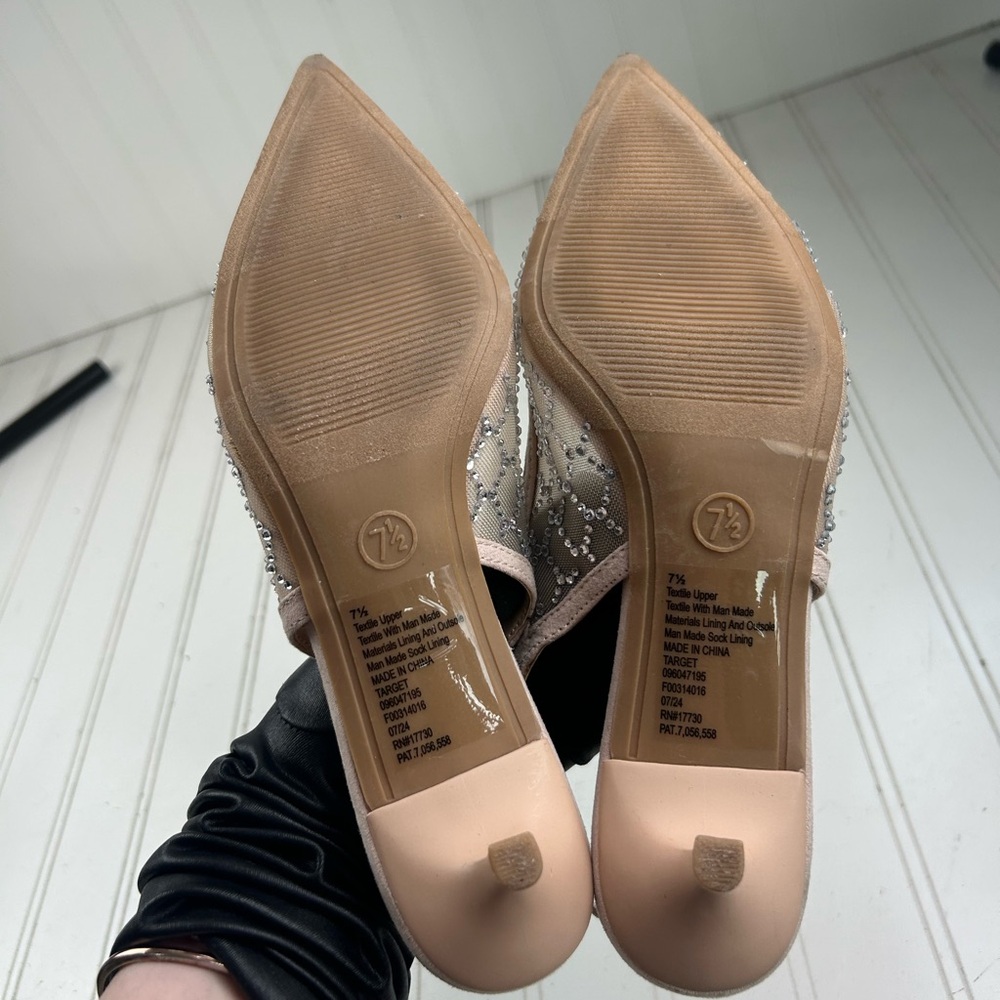 A New Day Gigi Embellished Slingback Kitten Heel in Beige Women’s Size 7.5 - Picture 5 of 8